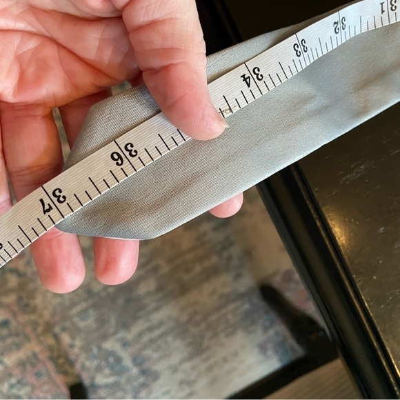 Grey/silver silky belt with black embellished buckle - Picture 4 of 5